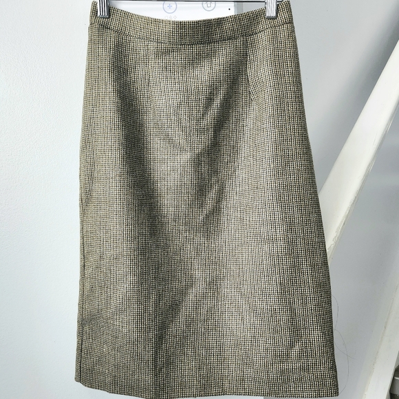 Moda Petite 100% Wool Pencil Skirt, Military Green Brown Tone, Women's Size 6 - Picture 3 of 14